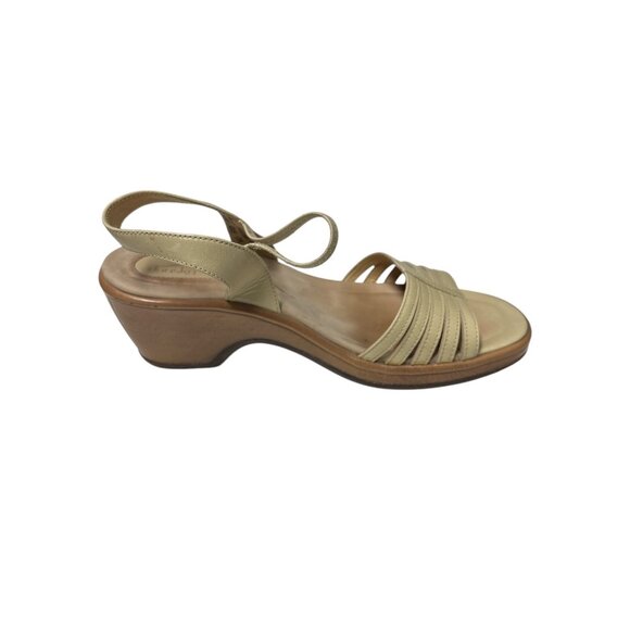 Dansko Womens Beige Leather Open-Toe Sandals With Strappy Design & Adjustable St - Picture 6 of 10